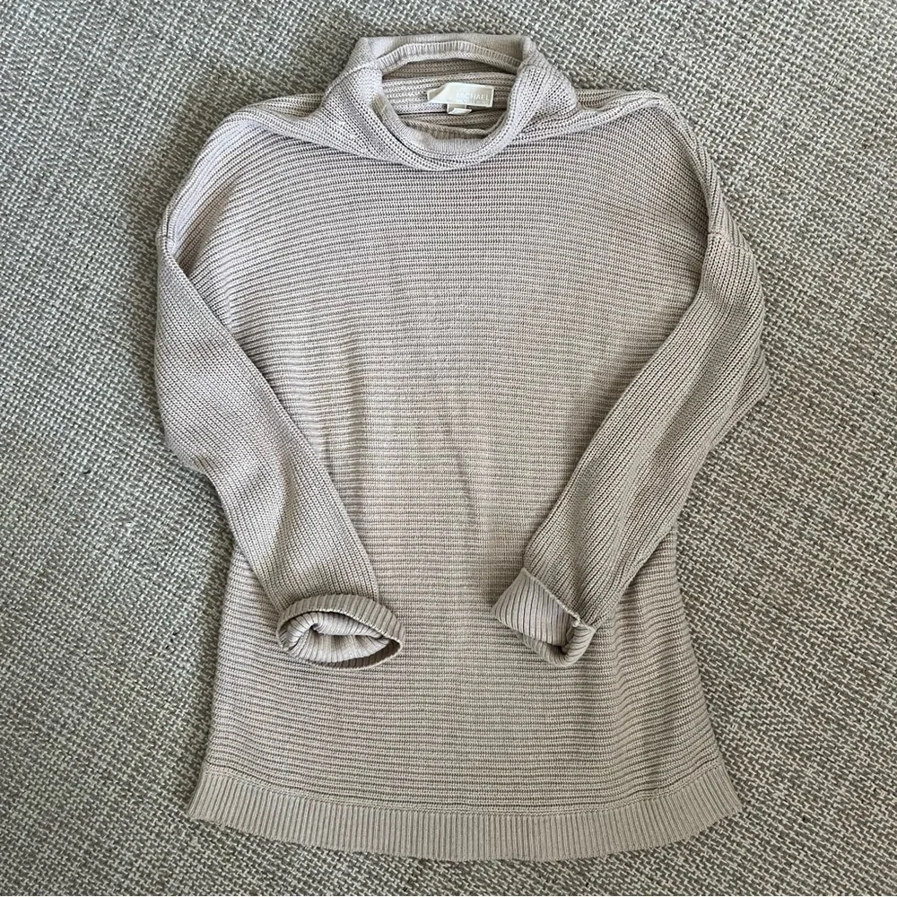 Michael Kors Cream Turtleneck Knit Sweater